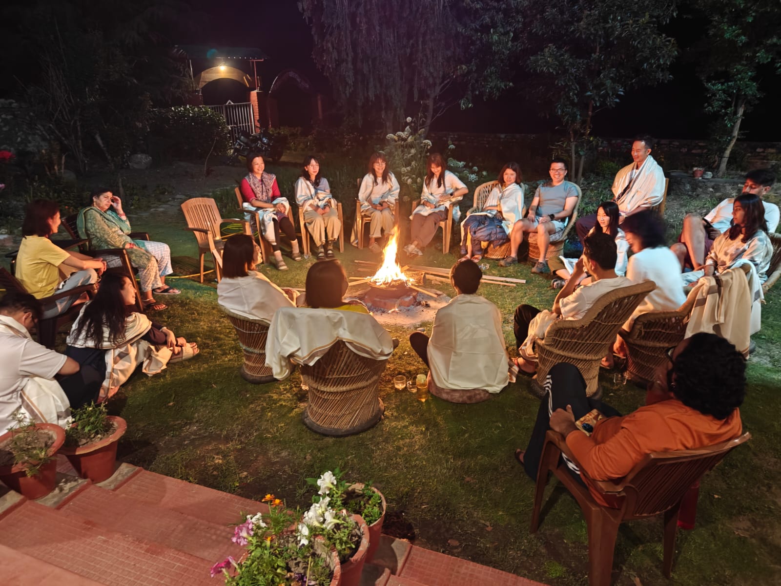 Evening circle by the fire
