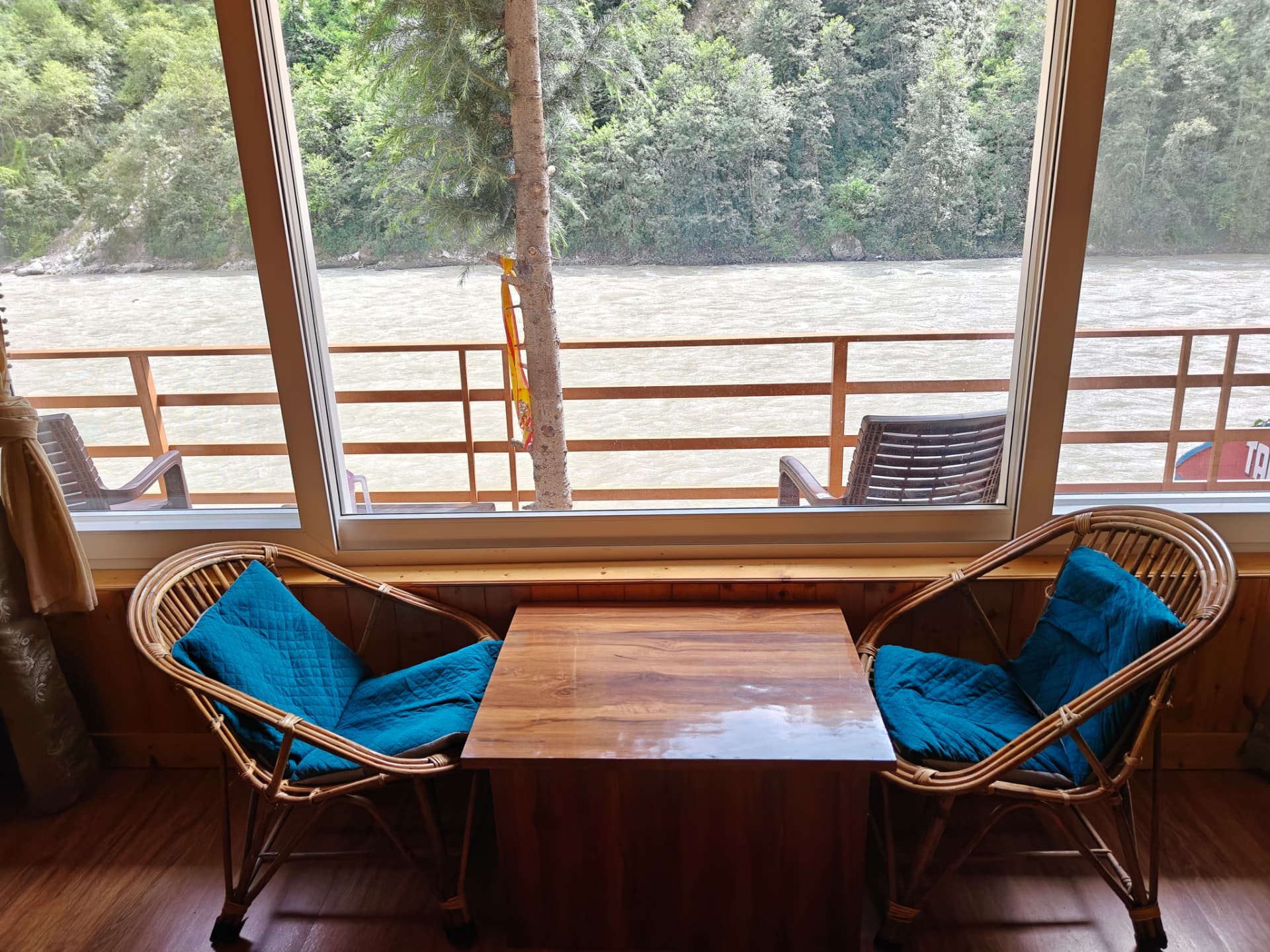 Riverside chairs overlooking the Ganga